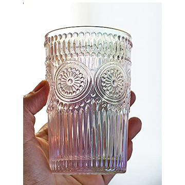 Kingrol 12 oz Rainbow Glasses Set for Elegant Occasions