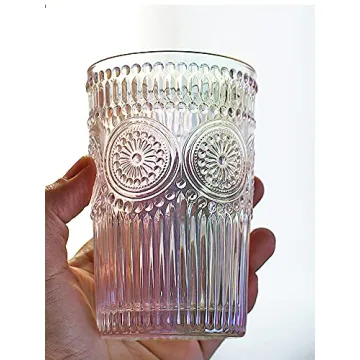 Kingrol 12 oz Rainbow Glasses Set for Elegant Occasions