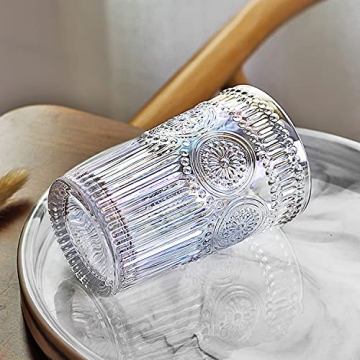 Kingrol 12 oz Rainbow Glasses Set for Elegant Occasions