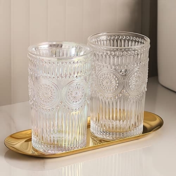 Kingrol 12 oz Rainbow Glasses Set for Elegant Occasions