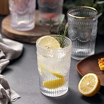 Kingrol 12 oz Rainbow Glasses Set for Elegant Occasions