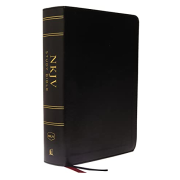 NKJV Study Bible, Leathersoft, Black, Full-Color, Thumb Indexed, Comfort Print: The Complete Resourc...