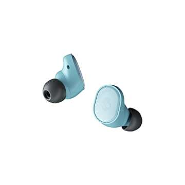 Skullcandy Sesh Evo In-Ear Wireless Earbuds, 24 Hr Battery, Microphone, Works with iPhone Android and Bluetooth Devices - Bleached Blue