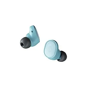 Skullcandy Sesh Evo In-Ear Wireless Earbuds, 24 Hr Battery, Microphone, Works with iPhone Android and Bluetooth Devices - Bleached Blue