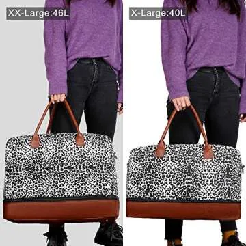 Weekender Bag with Shoe Compartment, Large Sports Gym Tote Bags, Duffle/Duffel Overnight Bags for Women/Men Travel, Canvas (Cowmooflage)