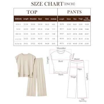 LILLUSORY 2 Piece Outfits for Women Lounge Matching Set Two Pcs Knit Tracksuit Sweatsuits Top & Pants 2025 ApricotBlack M