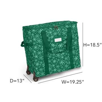 Covermates Keepsakes Rolling Adjustable Ornament Storage Bag - Carrying Handles, Padded Protection, ...