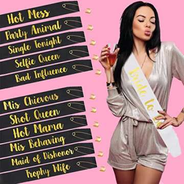 GEMICH Bride Sash Set - Perfect for Bridal Parties