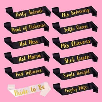 GEMICH Bride Sash Set - Perfect for Bridal Parties