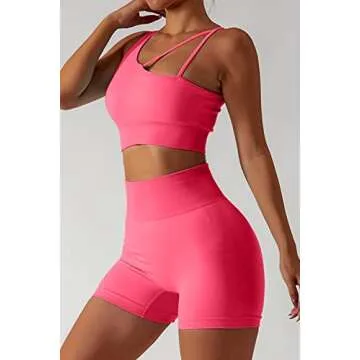 QINSEN Athletic Outfit Stylish Seamless 2 Piece Women Set