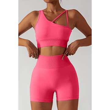 QINSEN Athletic Outfit Stylish Seamless 2 Piece Women Set
