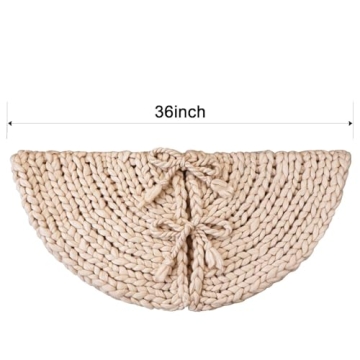 LimBridge Chunky Knit Christmas Tree Skirt 36 Inches