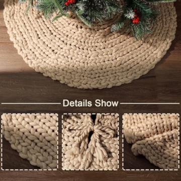 LimBridge Chunky Knit Christmas Tree Skirt 36 Inches