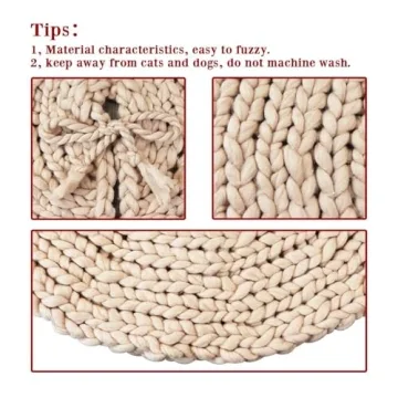 LimBridge Chunky Knit Christmas Tree Skirt 36 Inches