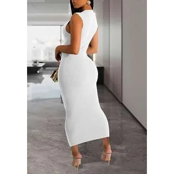 YouSexy Women’s Sexy Bodycon Ribbed Tank Dress - Perfect for Parties and Everyday Wear