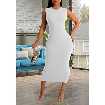 Stylish YouSexy Bodycon Ribbed Tank Dress for Women