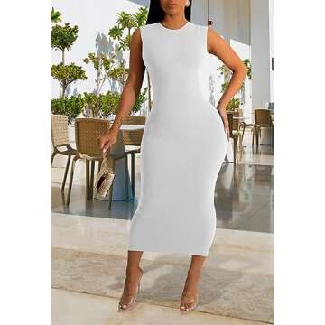 Stylish YouSexy Bodycon Ribbed Tank Dress for Women