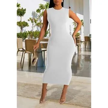 Stylish YouSexy Bodycon Ribbed Tank Dress for Women