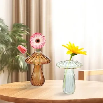 Charming BlogBlog Mini Mushroom Glass Vase - Unique Decor