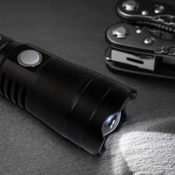 Schumacher Electric SL944 1000-Lumen Rechargeable Tactical Light – 1,640-Foot/500-Meter Range – Adjustable Beam – Dual Lighting Modes – High Lumens – USB Recharging