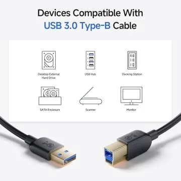 Cable Matters Long USB 3.0 Cable - 15ft, USB 3 Cable, USB 3.0 A to B Cable, Black