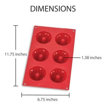 Mrs. Anderson's Baking Mini Fluted Cake Pan, European-grade Silicone, 6-Cup