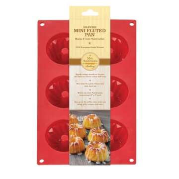 Mrs. Anderson's Baking Mini Fluted Cake Pan, European-grade Silicone, 6-Cup