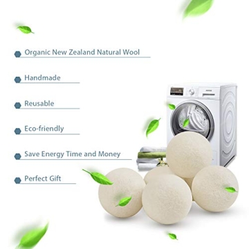 Wool Dryer Balls 6-Pack XL for Eco-Friendly Laundry Solutions