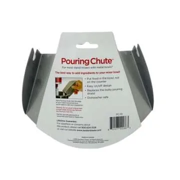 New Metro Design PC-10 Pouring Chute Compatible with KitchenAid Stand Mixer with Stainless Steel Bow...