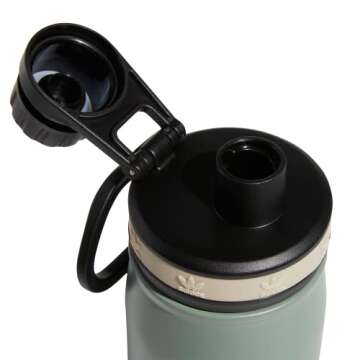 adidas Originals 600 Ml (20 Oz) Metal Water Bottle, Hot/Cold Double-Walled Insulated 18/8 Stainless Steel, Silver Green/Black/Wonder Beige, One Size
