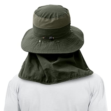 3 Pack Outdoor Sun Hats with Neck Flap, UPF 50+ Protection
