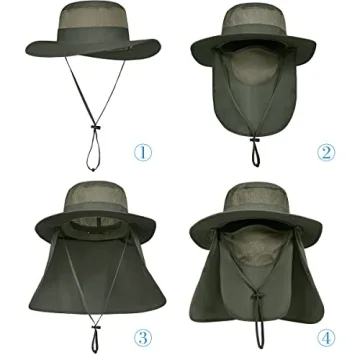 3 Pack Outdoor Sun Hats with Neck Flap, UPF 50+ Protection