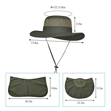 3 Pack Outdoor Sun Hats with Neck Flap, UPF 50+ Protection