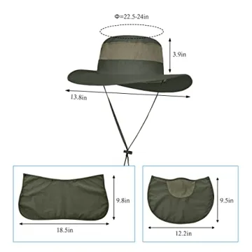 3 Pack Outdoor Sun Hats with Neck Flap, UPF 50+ Protection