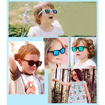 JUSLINK Polarized Flexible Toddler Sunglasses for Boys and Girls