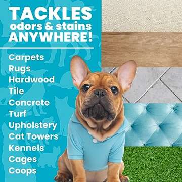 Unique Advanced Dog Odor + Stain Remover - 24 oz. Ready-to-Use Liquid Spray - Bio-Enzymatic Formula Quickly Eliminates Dog Stains and Removes Pet Odors