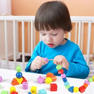 Atoylink 42PCS Lacing Beads Montessori Toys for Toddlers