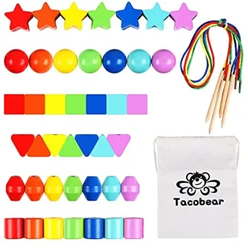 Atoylink 42PCS Lacing Beads Montessori Toys for Toddlers
