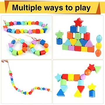 Atoylink 42PCS Lacing Beads Montessori Toys for Toddlers