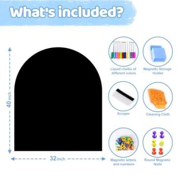 2025 New Magnetic Wall Decal Arch Set for Kids, Upgraded Self-Adhesive Magnetic Chalkboard Wall Deca...