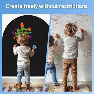 2025 New Magnetic Wall Decal Arch Set for Kids, Upgraded Self-Adhesive Magnetic Chalkboard Wall Decal (Black)