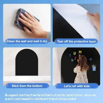 2025 New Magnetic Wall Decal Arch Set for Kids, Upgraded Self-Adhesive Magnetic Chalkboard Wall Decal (Black)