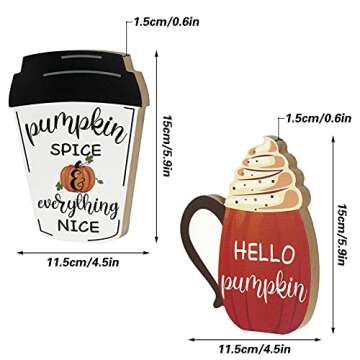 3 Pieces Fall Wooden Signs Tiered Tray Decor Fall Harvest Tabletop Signs Thanksgiving Pumpkin Decor Welcome Hello Fall Decor Autumn Wooden Block Sign Fall Decoration for Home Party (Lovely Style)