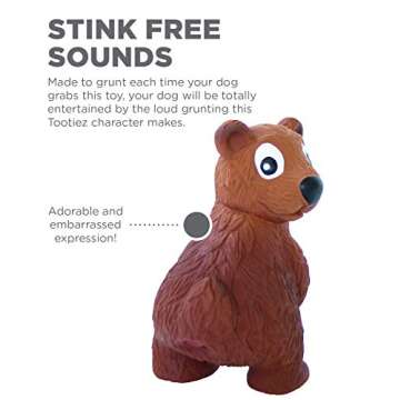Outward Hound Tootiez Bear Grunting Latex Rubber Dog Toy, Small