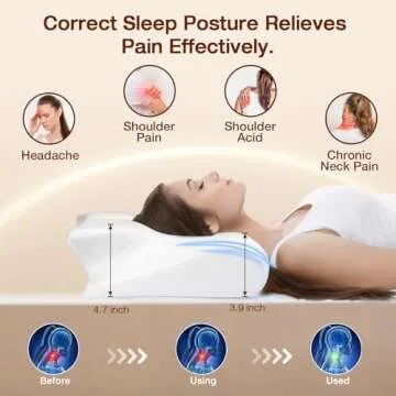 Ergonomic Hexus Neck Pillow for Pain Relief and Cooling