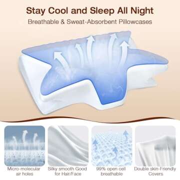 Ergonomic Hexus Neck Pillow for Pain Relief and Cooling