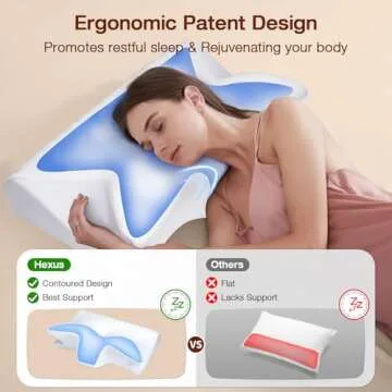 Ergonomic Hexus Neck Pillow for Pain Relief and Cooling