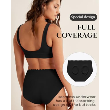 Oegho Women's High Waisted Seamless Briefs 6 Pack