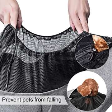 AOFOOK Dog Cat Sling Carrier Adjustable Padded Shoulder Strap with Mesh Pocket for Outdoor Travel (G...