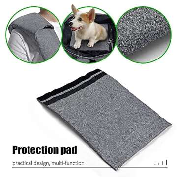 AOFOOK Dog Cat Sling Carrier Adjustable Padded Shoulder Strap with Mesh Pocket for Outdoor Travel (Grey, L - 8 to 15 lbs)